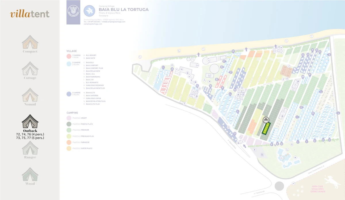 Villatent-Plattegrond-Camping-Village-Baia-Blu-La-Tortuga-2024