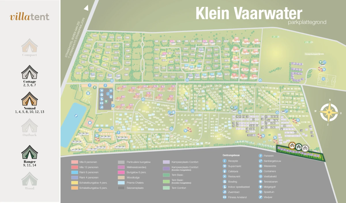 Villatent-Plattegrond- Vakantiepark Klein Vaarwater- 2022