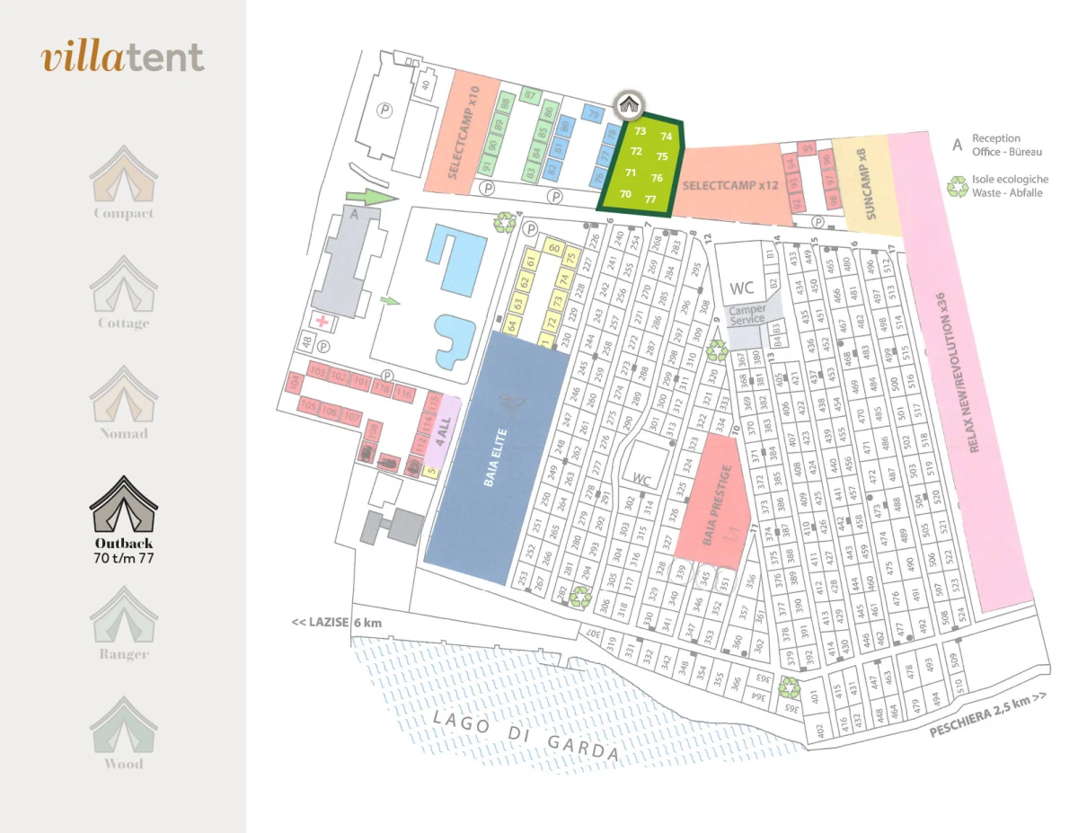 Villatent - Plattegrond- Campeggio Gasparina- 2024