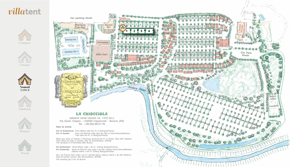 Villatent- Plattegrond- Camping La Chiocciola-2022