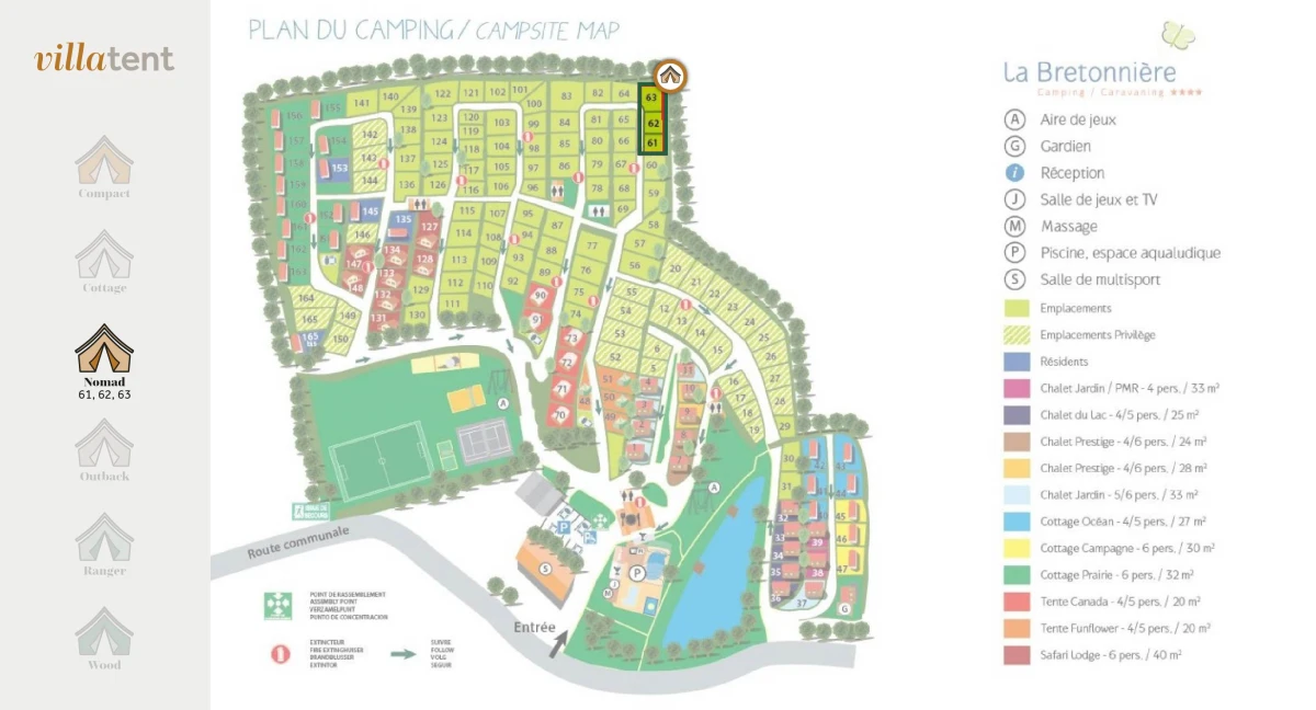 Villatent-Plattegrond-Camping Paradis La Bretonnière- 2022