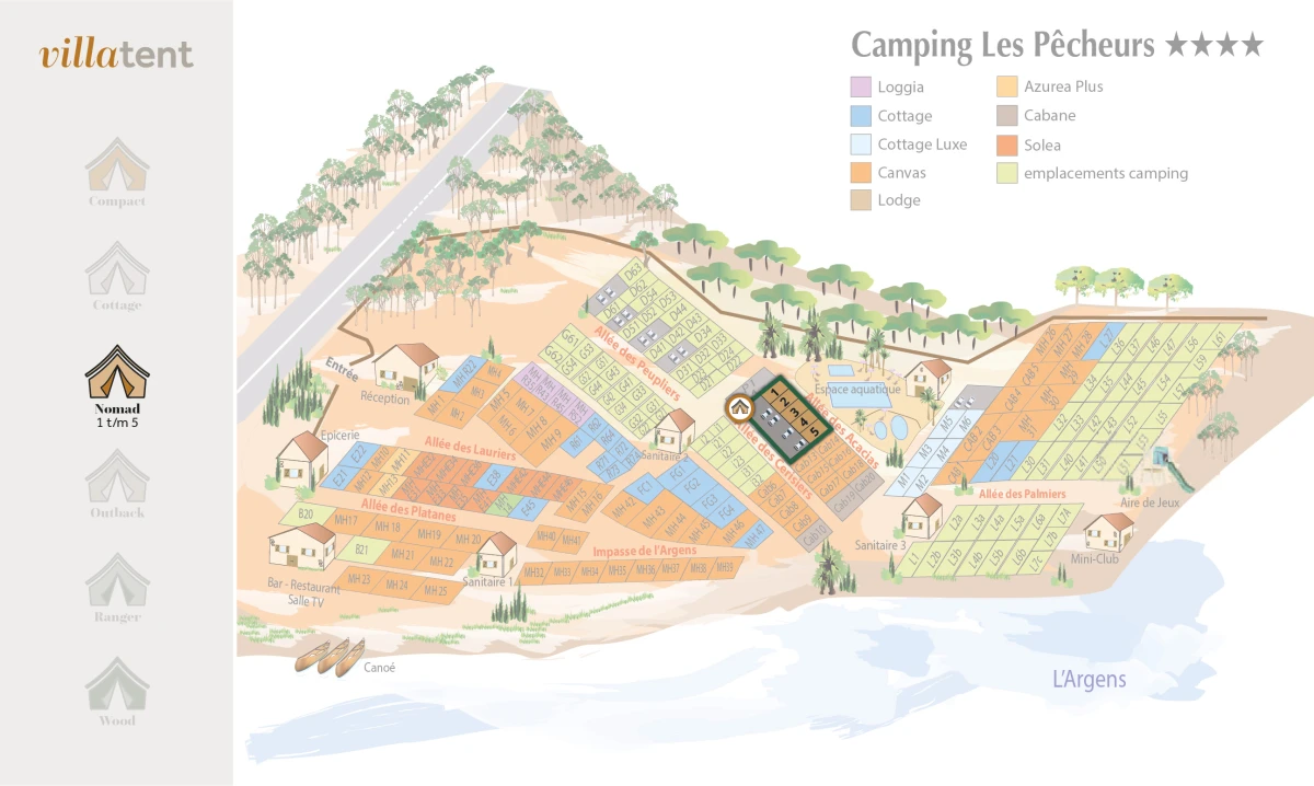 Villatent-Plattegrond-Camping Les Pêcheurs-2022