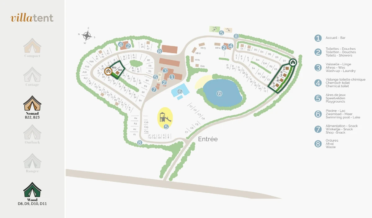 Villatent-Plattegrond-Camping Lestaubière- 2022